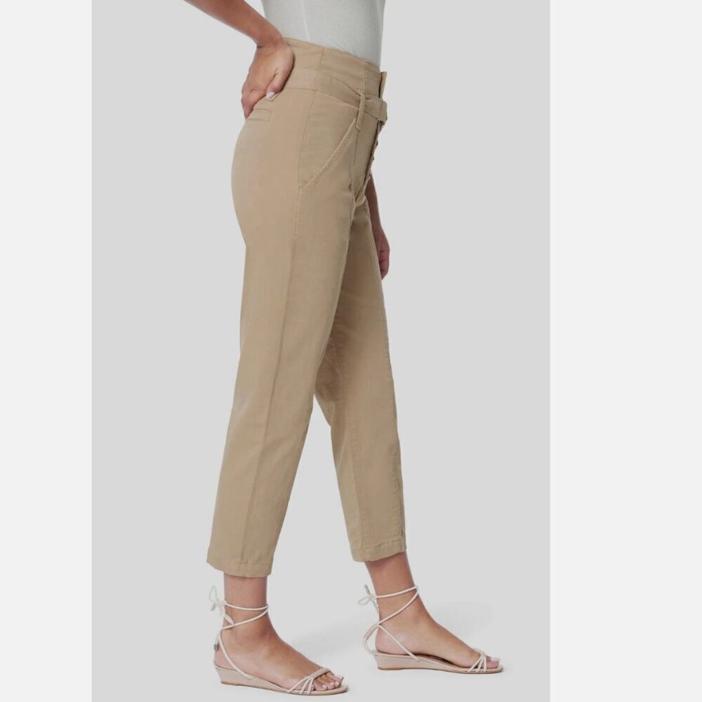 $340 Joe's Women's Beige High Waist Crop Stretch Casual Trousers Pants Size 28 - Picture 3 of 10